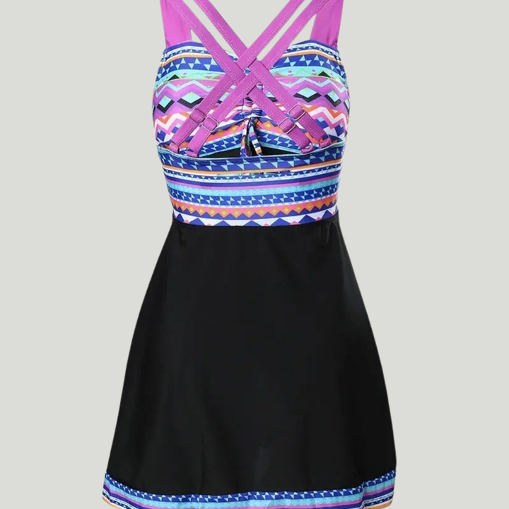 Diana - Tankini con falda y estampado geométrico