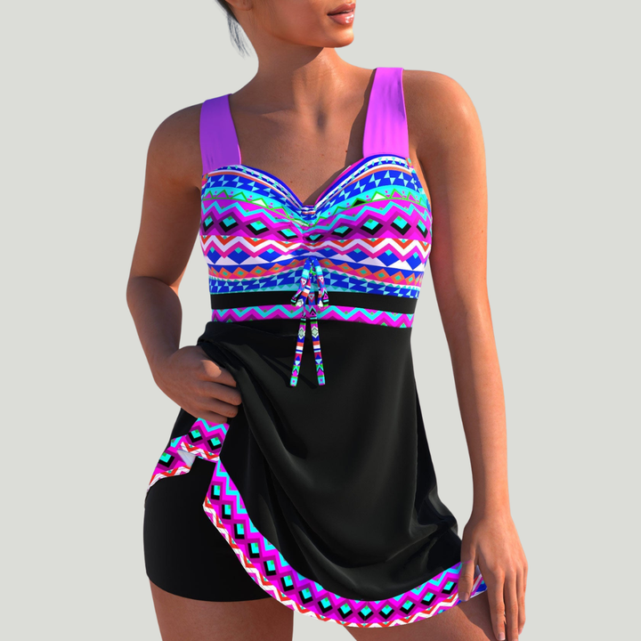 Diana - Tankini con falda y estampado geométrico