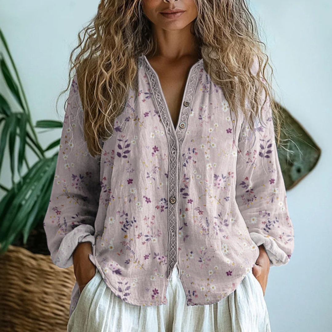 Natalia — Camisa de Manga Larga con Botones