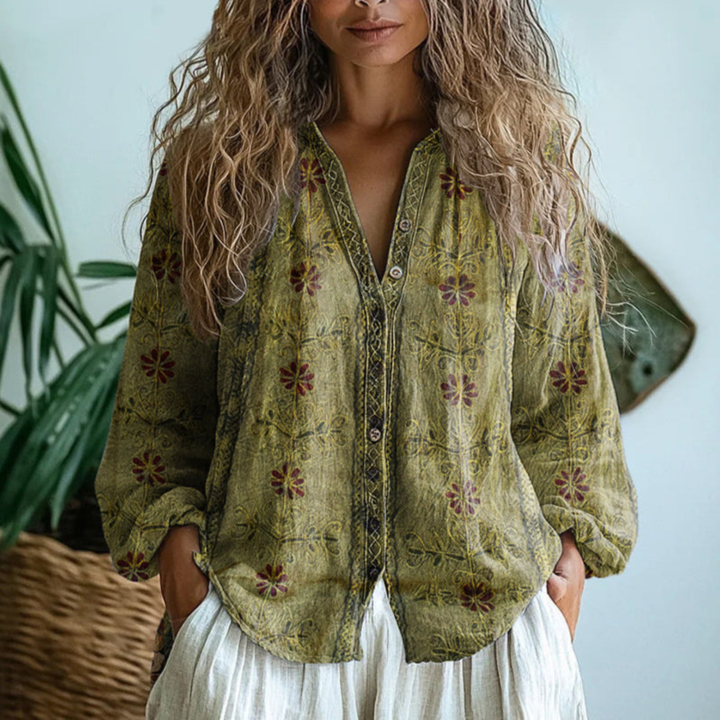 Natalia — Camisa de Manga Larga con Botones