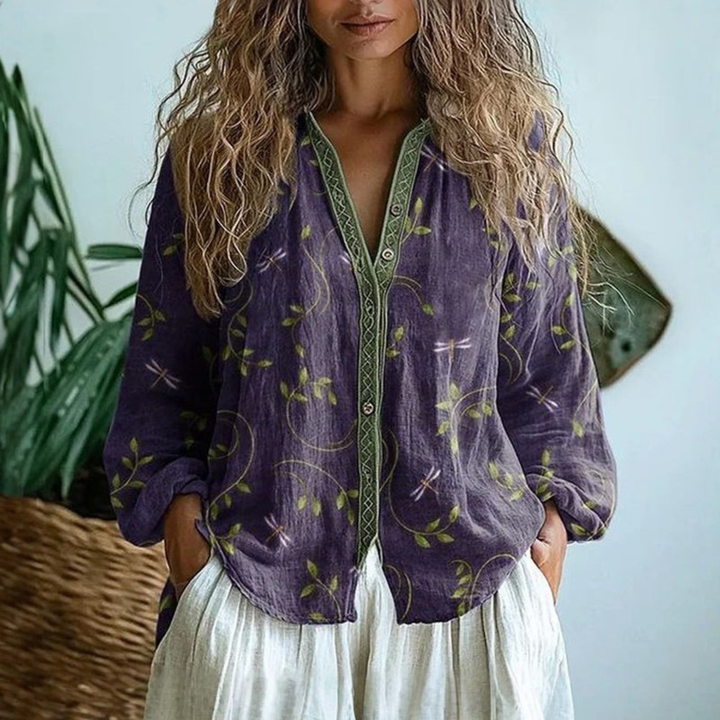 Natalia — Camisa de Manga Larga con Botones