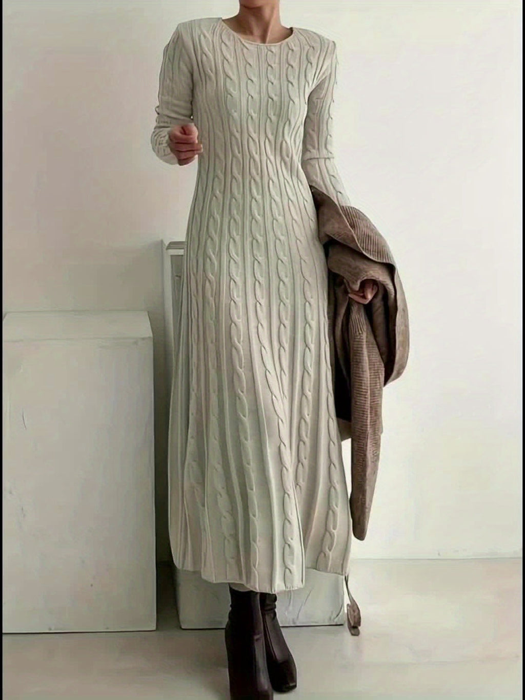 Sarah | Confortable Vestido Maxi de Punto Trenzado