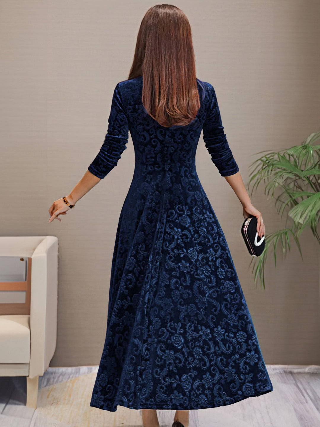 Sandrine | Vestido de Terciopelo Elegante para Celebraciones