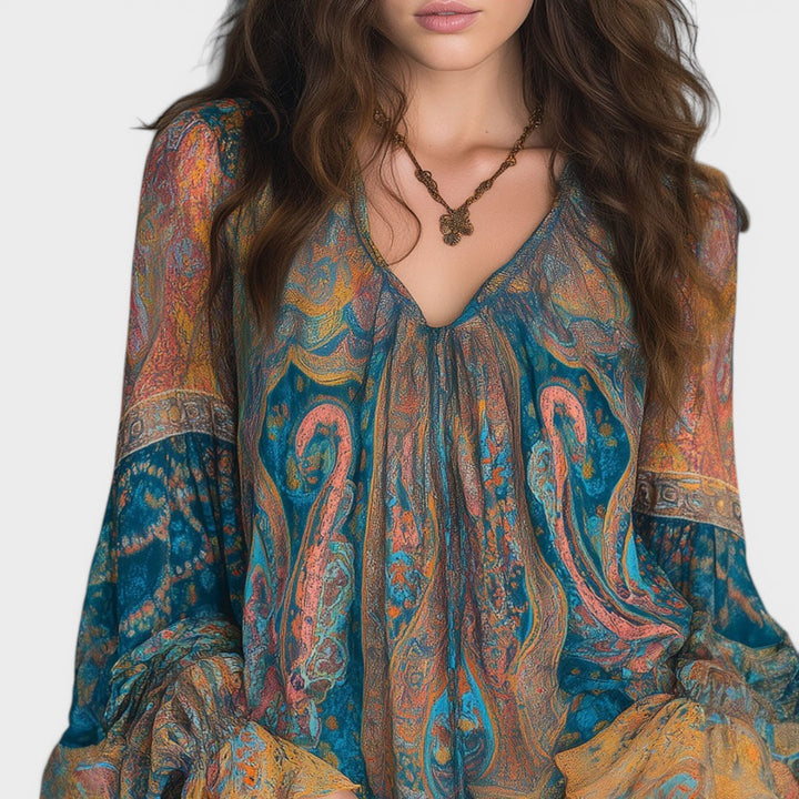Carla™ | Blusa bohemia de chiffon elegante