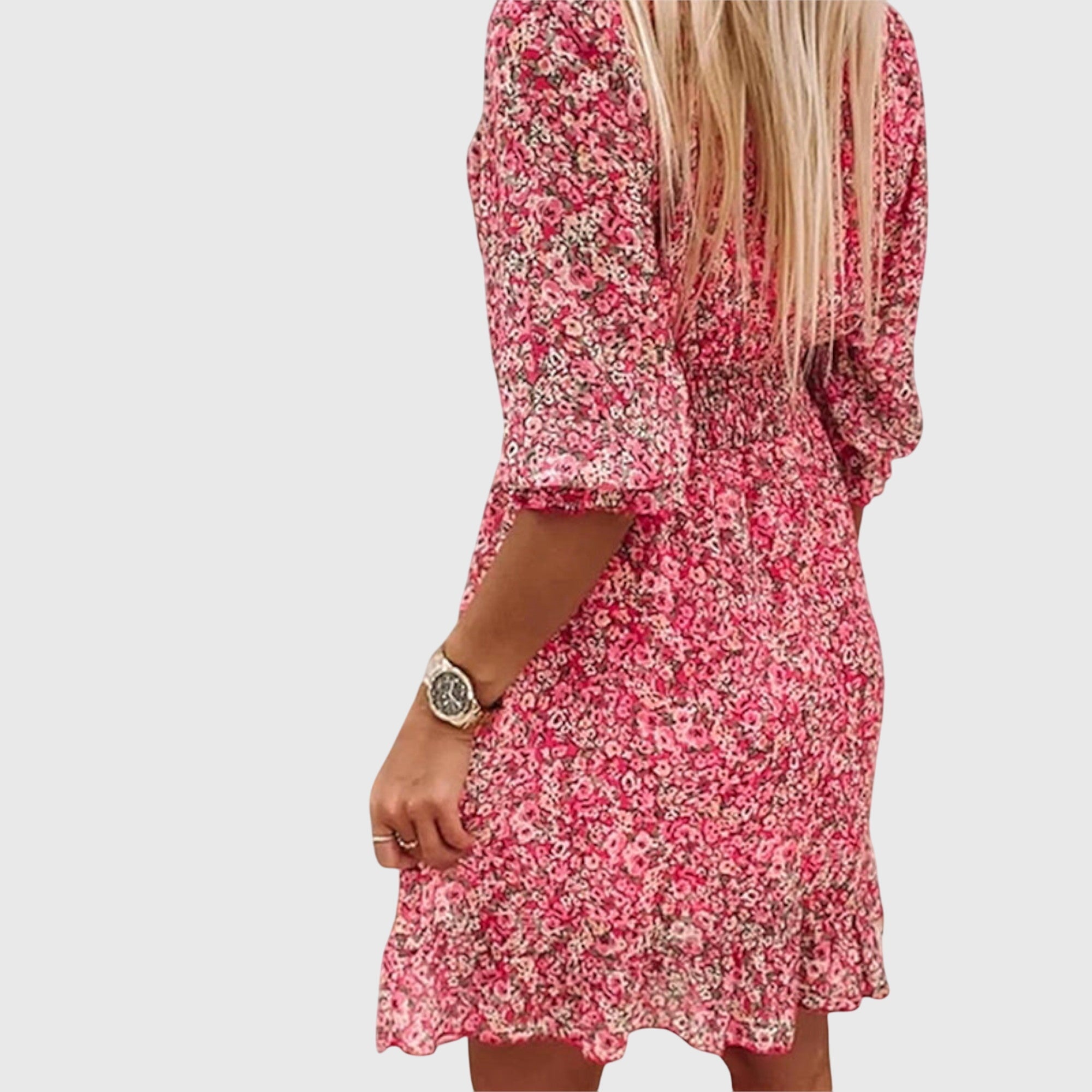 Christine | Vestido de Mangas Abullonadas Florales