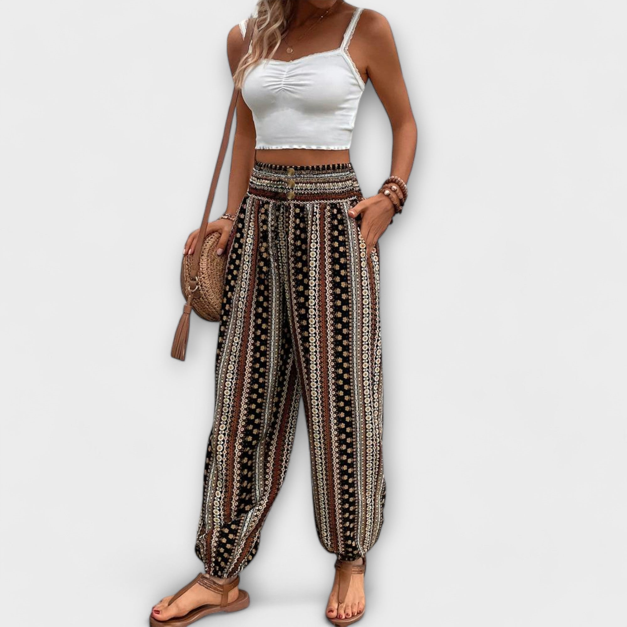 Élise | Pantalones con Gráfico Étnico