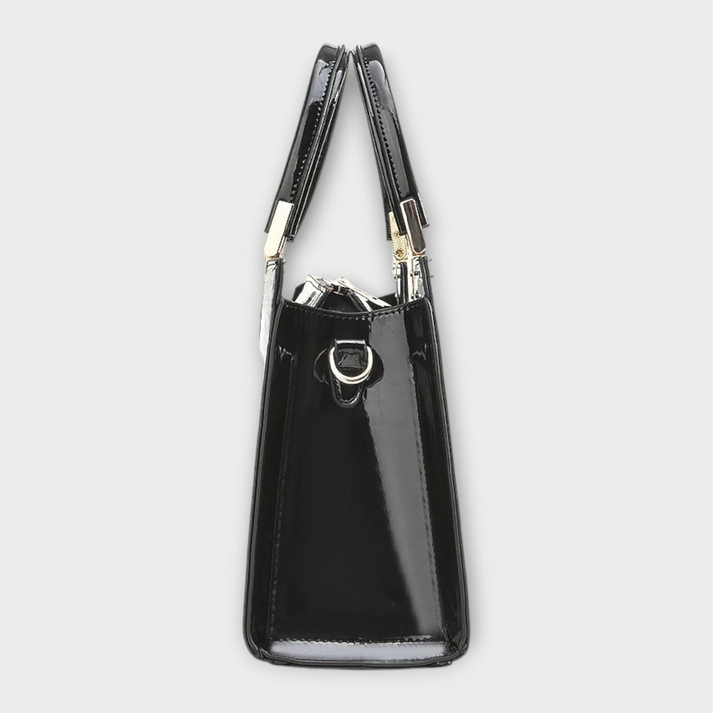 Emilie | Bolso de mano de cuero de cocodrilo brillante