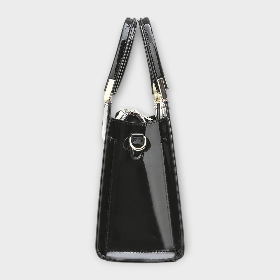 Emilie | Bolso de mano de cuero de cocodrilo brillante