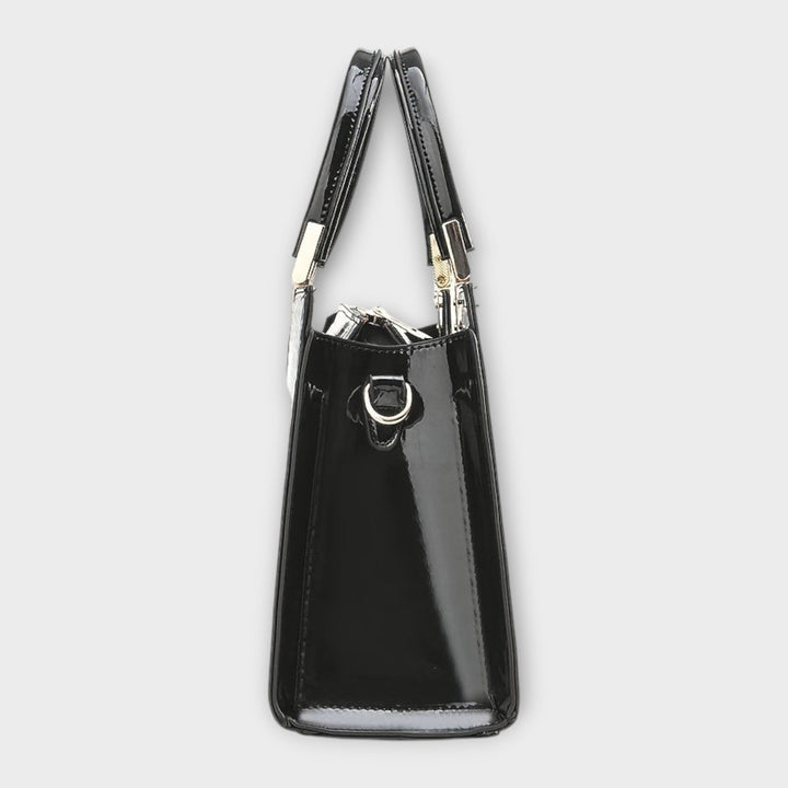 Emilie | Bolso de mano de cuero de cocodrilo brillante