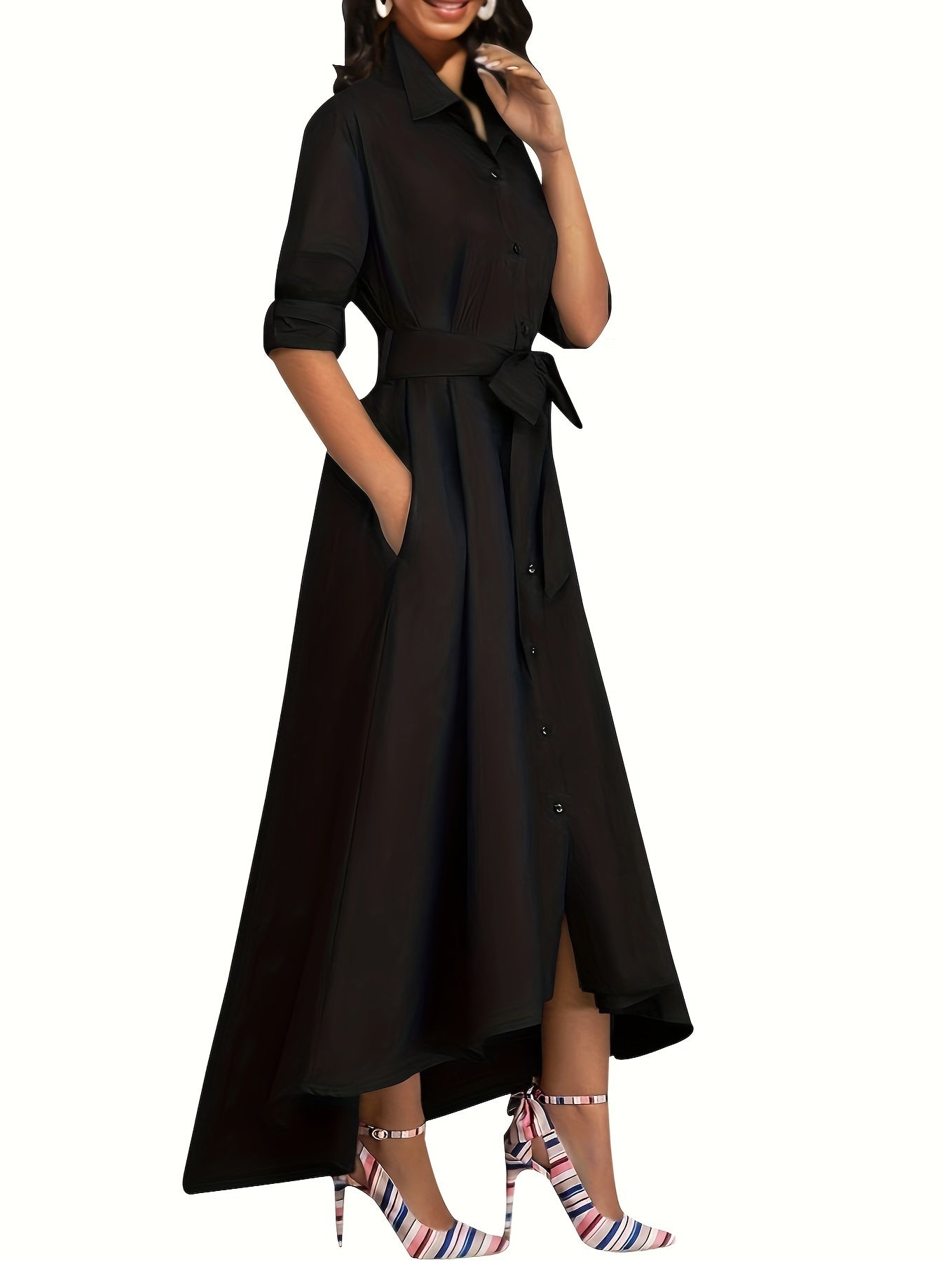 Martine | Vestido Maxi Abotonado Ideal para Celebraciones