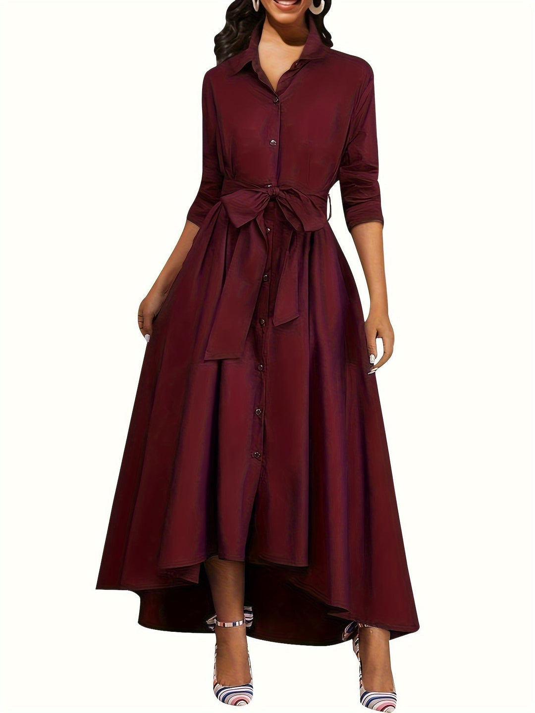 Martine | Vestido Maxi Abotonado Ideal para Celebraciones