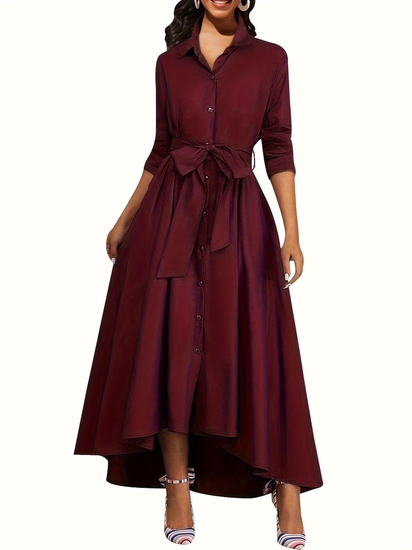 Martine | Vestido Maxi Abotonado Ideal para Celebraciones