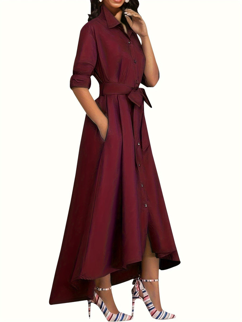 Martine | Vestido Maxi Abotonado Ideal para Celebraciones