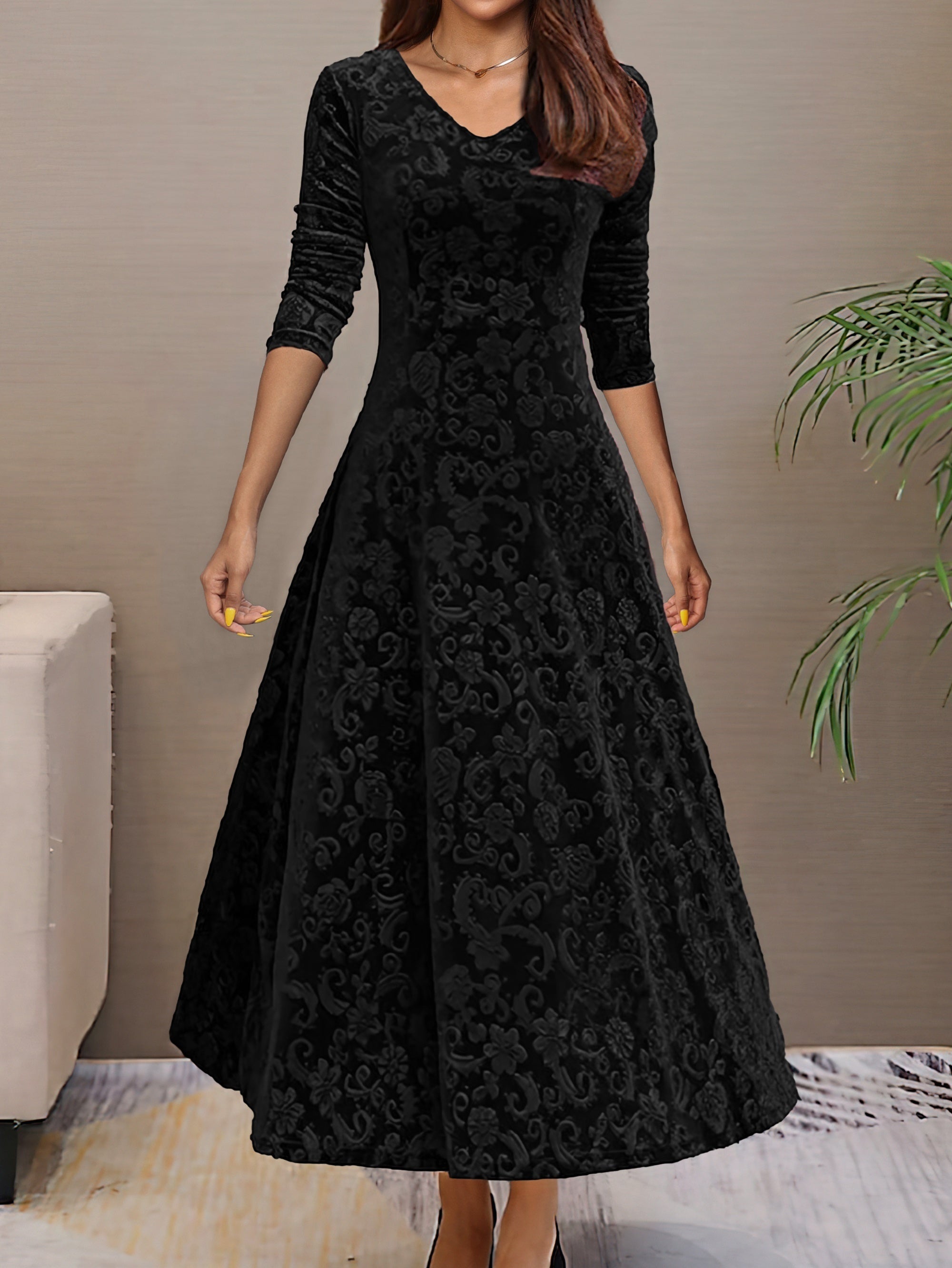 Sandrine | Vestido de Terciopelo Elegante para Celebraciones