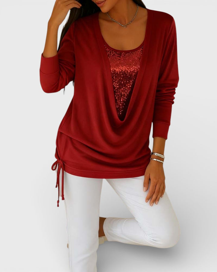 Lucía™ | Top bicolor de lentejuelas premium