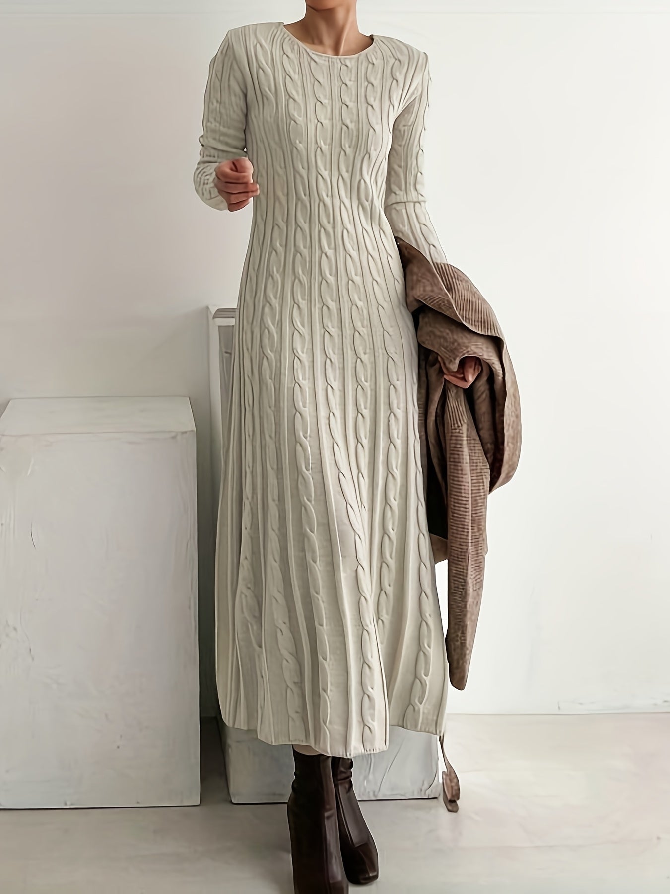Sarah | Confortable Vestido Maxi de Punto Trenzado