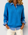 Alicia™ | Jersey de punto con detalle de cuadros