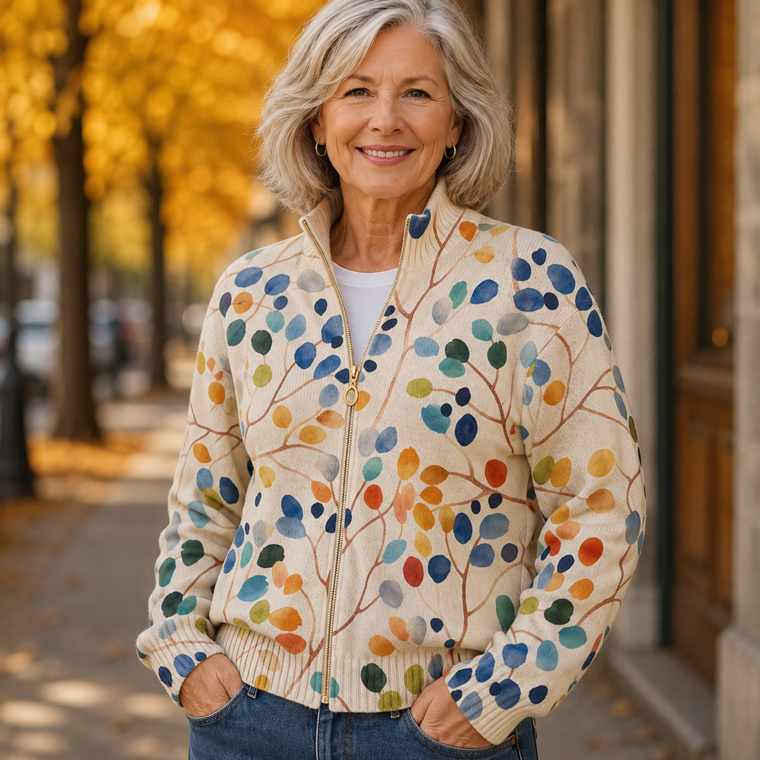 Imogene™ | Cardigan con Motivo Botánico a Hojas