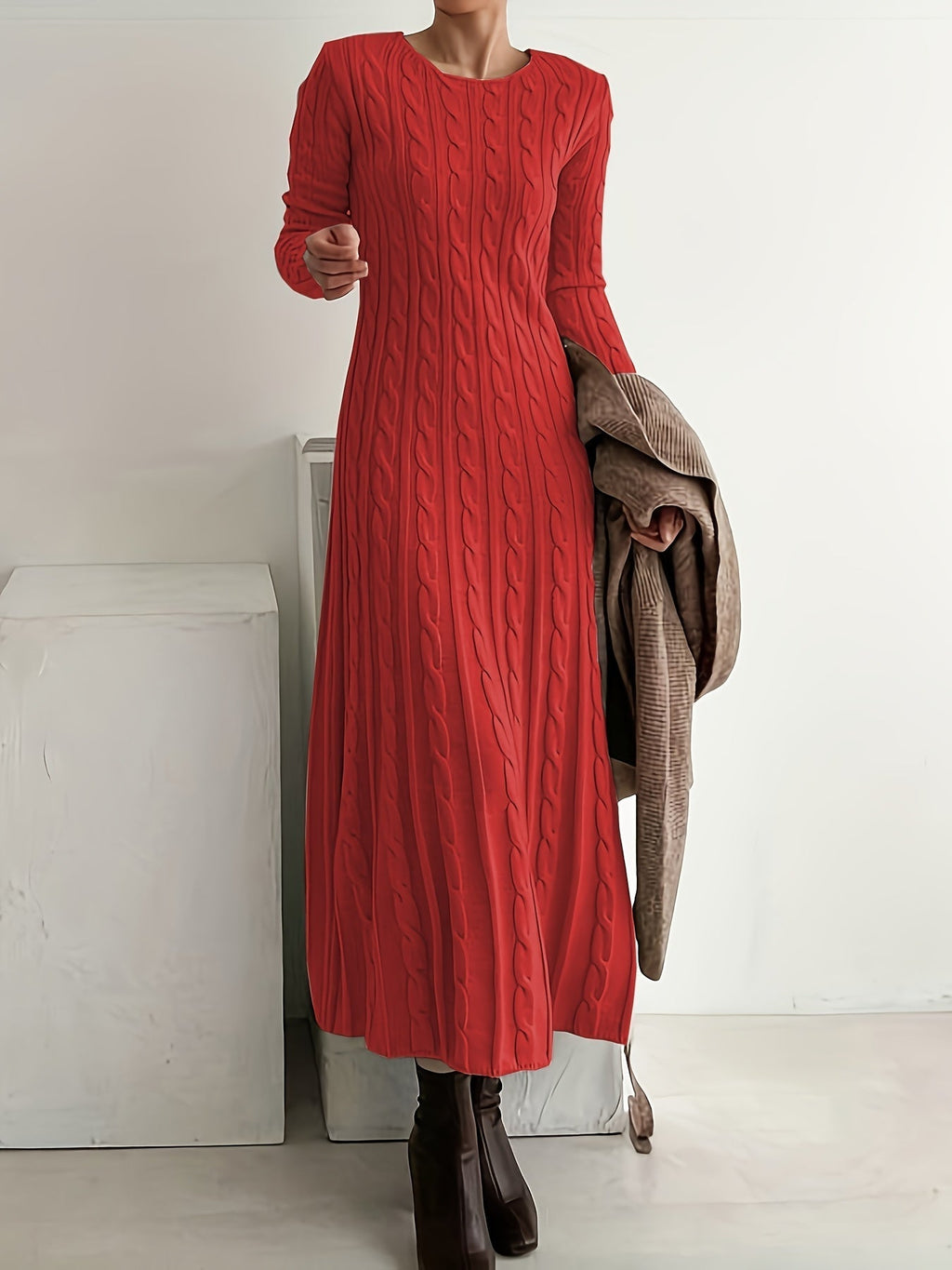 Sarah | Confortable Vestido Maxi de Punto Trenzado