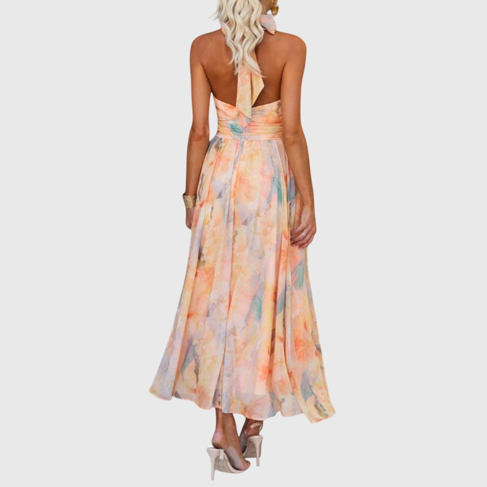Nicole | Vestido Maxi con Espalda Abierta