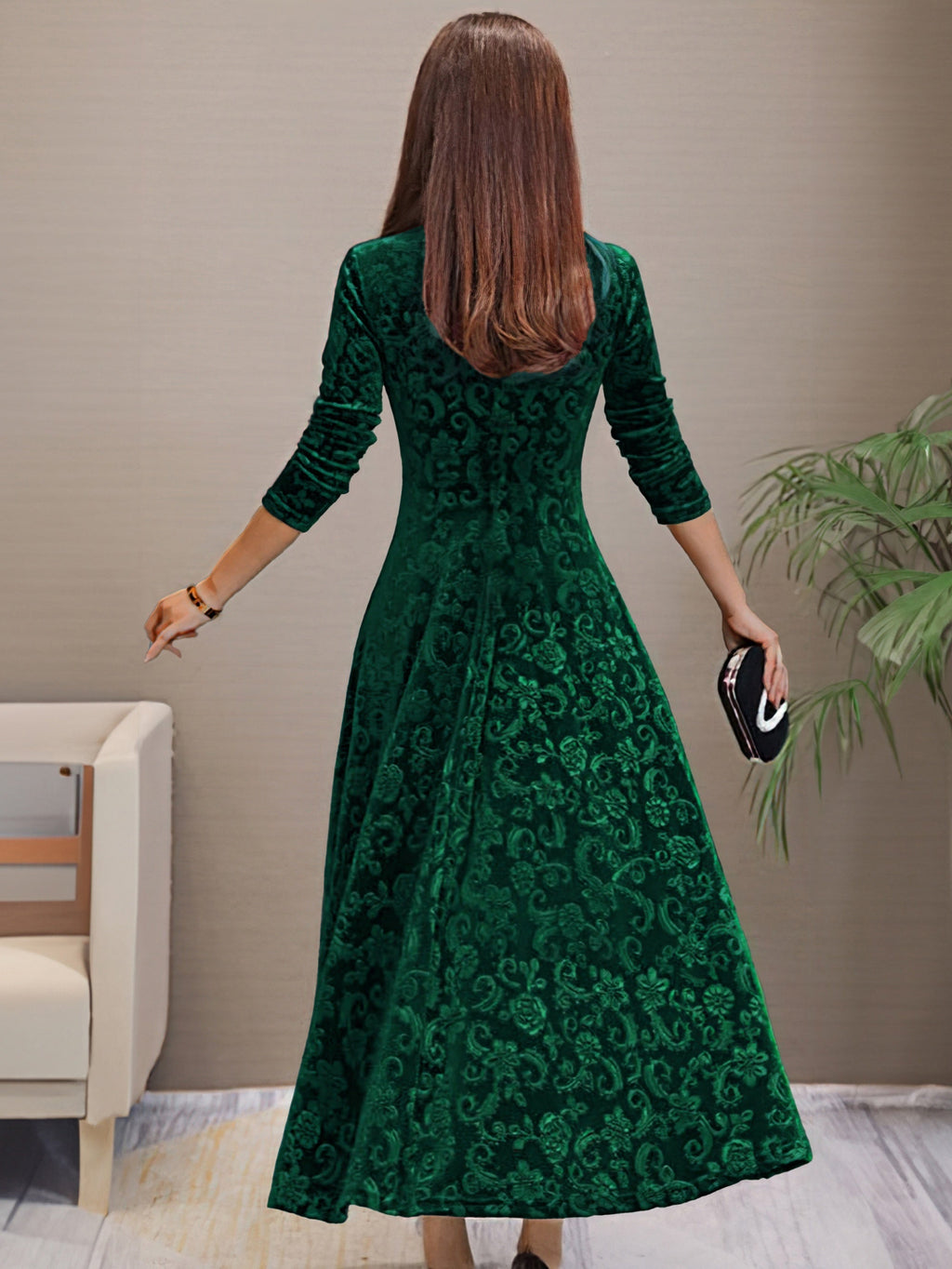 Sandrine | Vestido de Terciopelo Elegante para Celebraciones