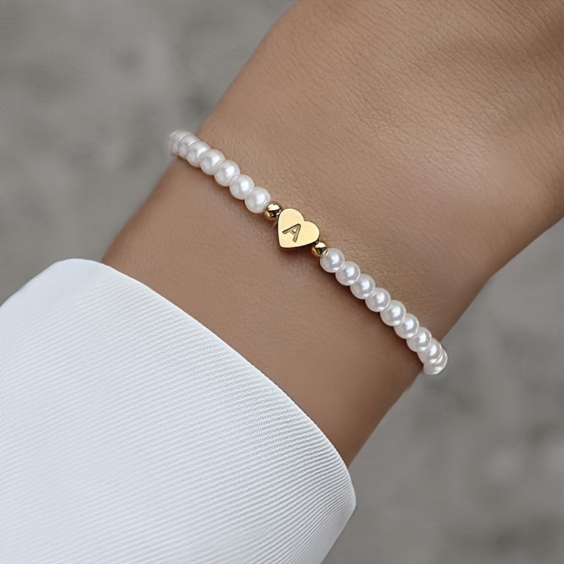 Pulsera Chic con Inicial en Corazón (A–Z)