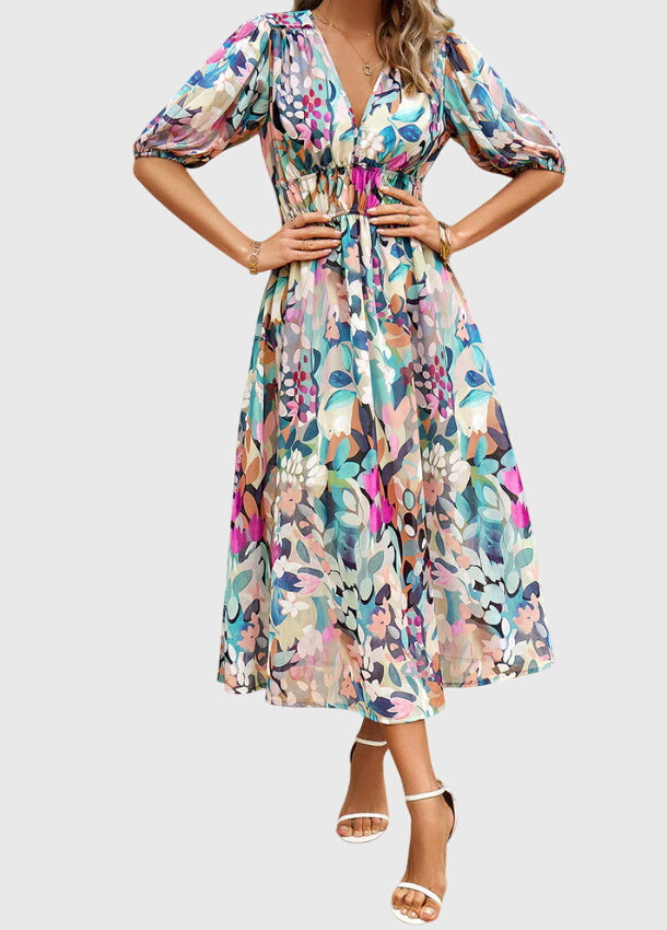 Merlin | Vestido Midi Floral Halagador