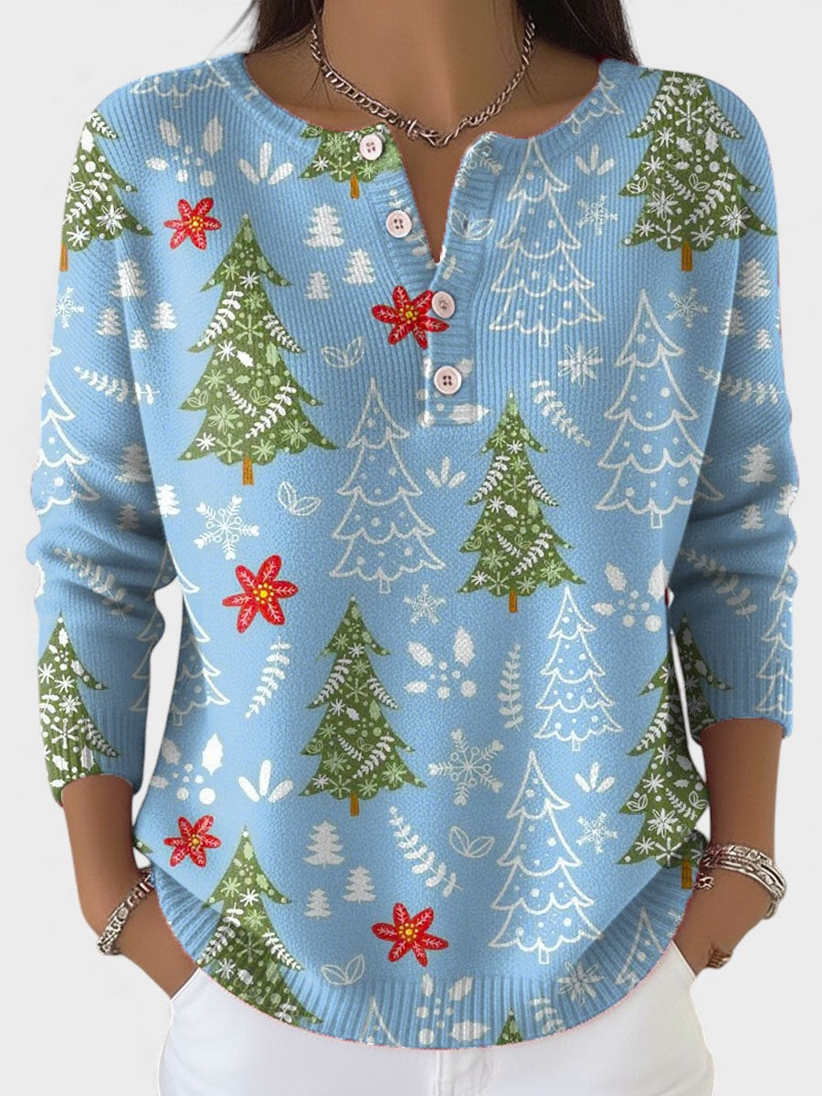 Sofía™ | Suéter navideño con botones decorativos