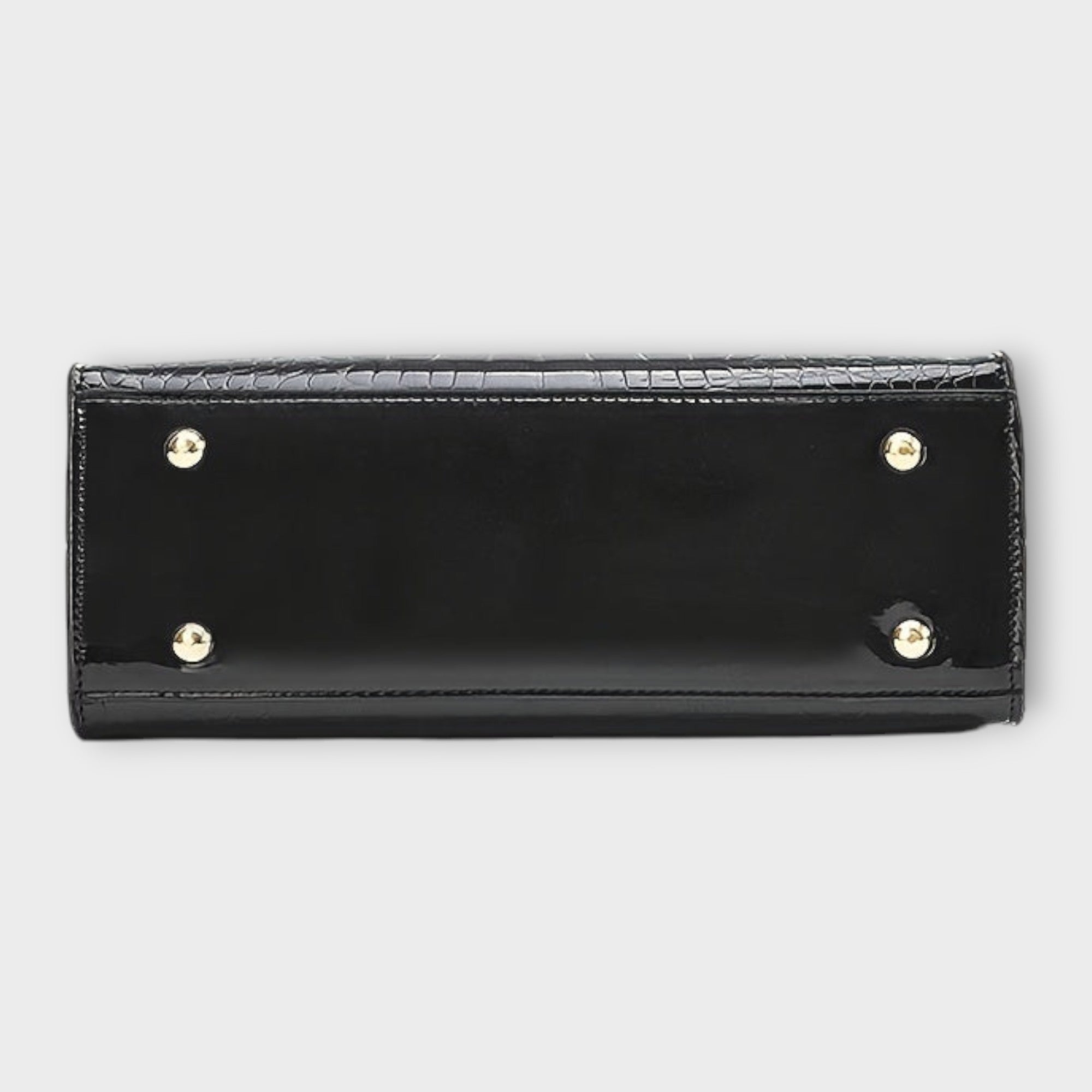 Emilie | Bolso de mano de cuero de cocodrilo brillante