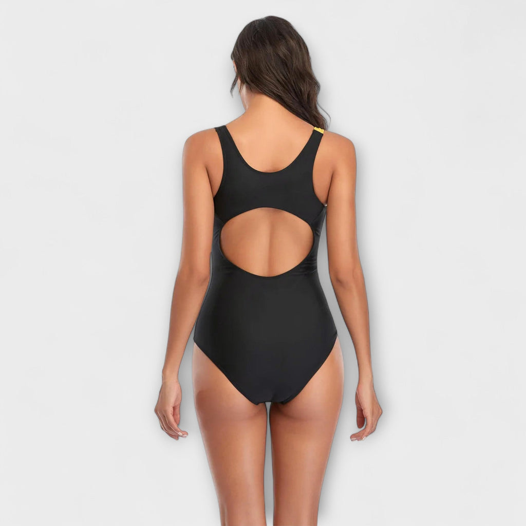 Maillot de Bain Una Pieza Deportivo con Corte en la Espalda