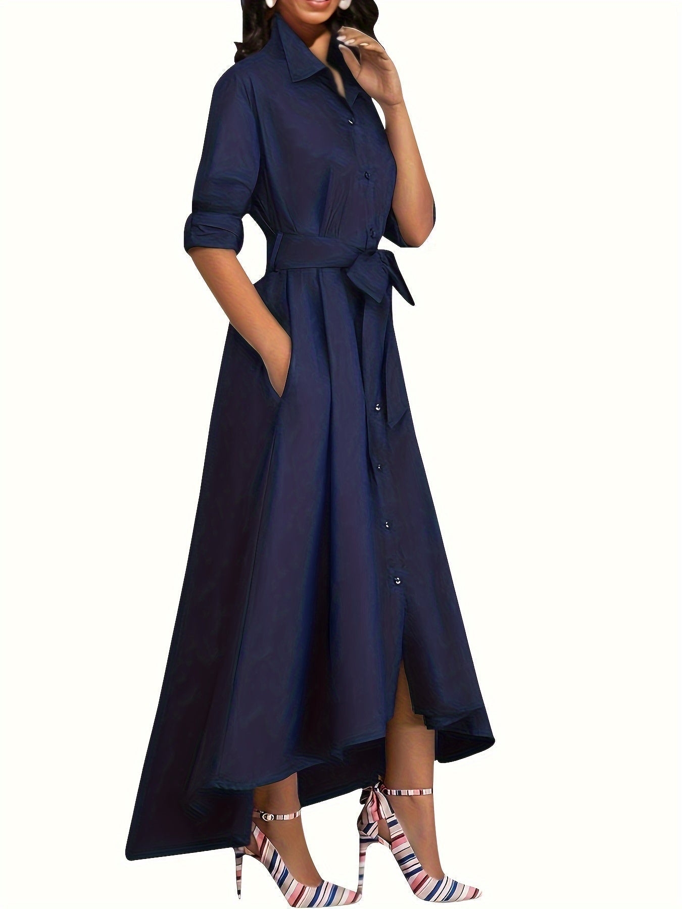 Martine | Vestido Maxi Abotonado Ideal para Celebraciones