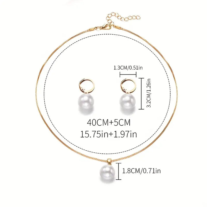 Conjunto de joyas elegantes con perlas