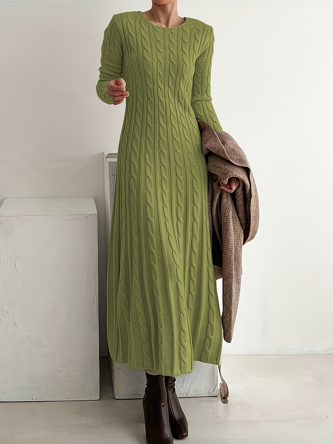 Sarah | Confortable Vestido Maxi de Punto Trenzado