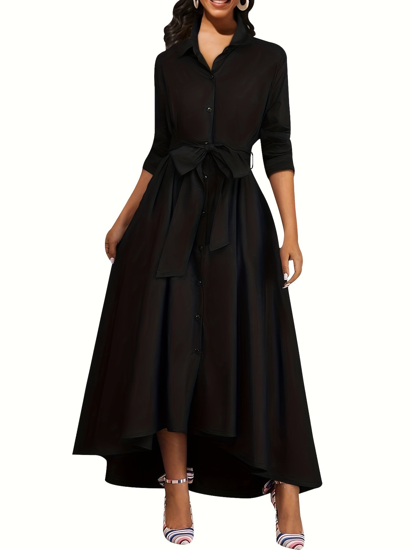 Martine | Vestido Maxi Abotonado Ideal para Celebraciones