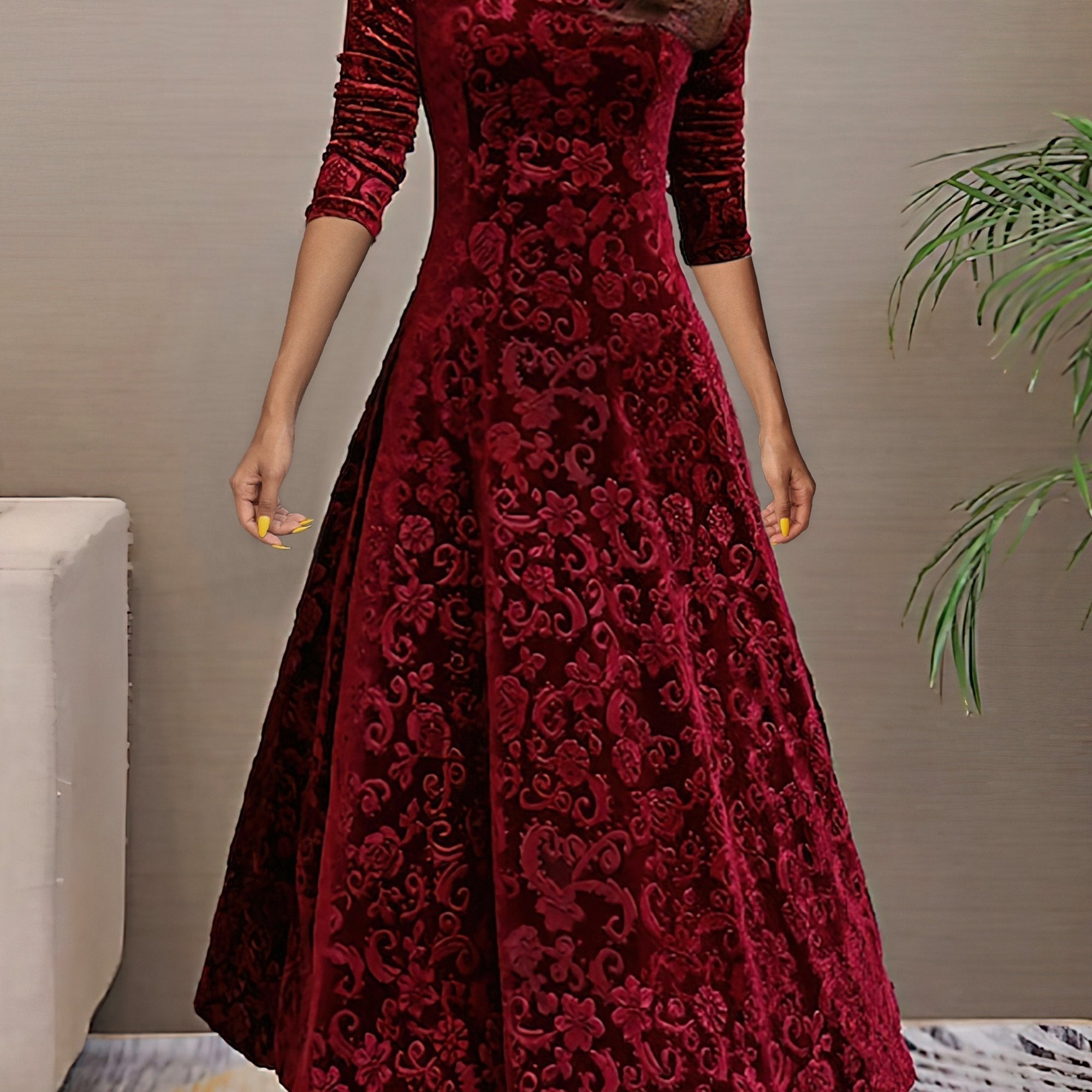 Sandrine | Vestido de Terciopelo Elegante para Celebraciones