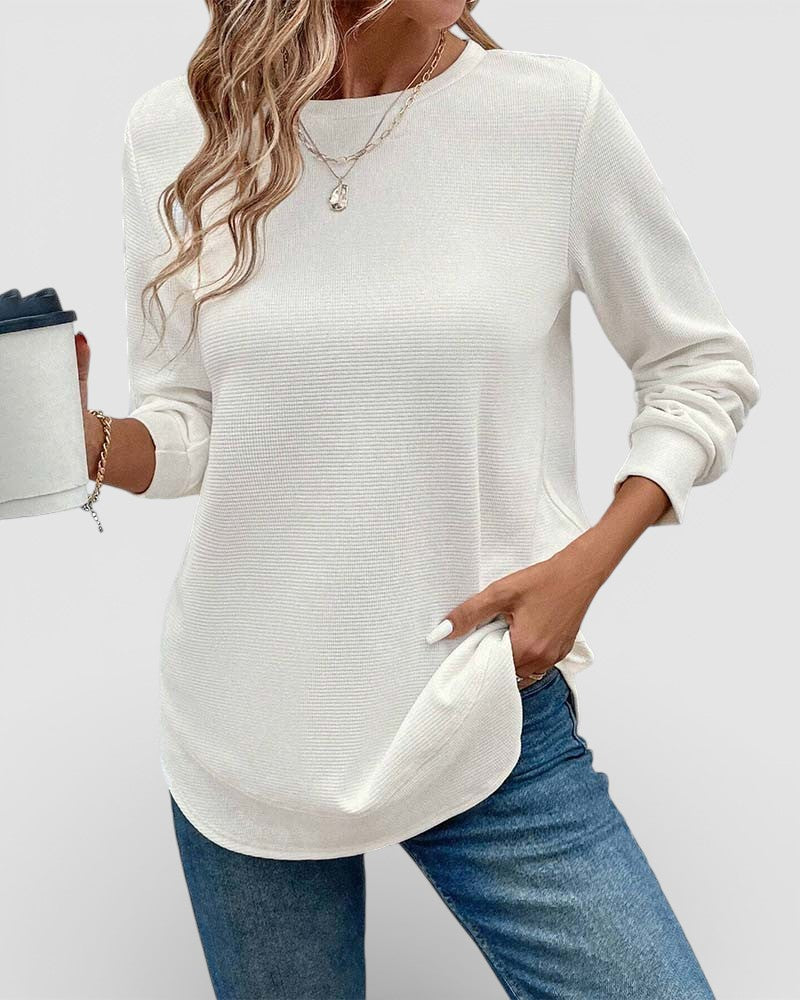 Ana™ | Camiseta lisa de manga larga esencial