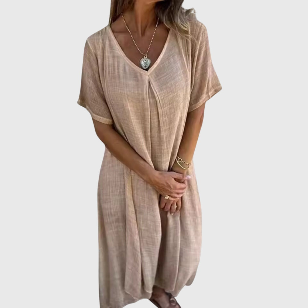 Fiona | Vestido V-Decollete Ligero y Elegante