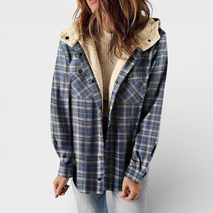 Claudia™ | Chaqueta de cuadros con capucha