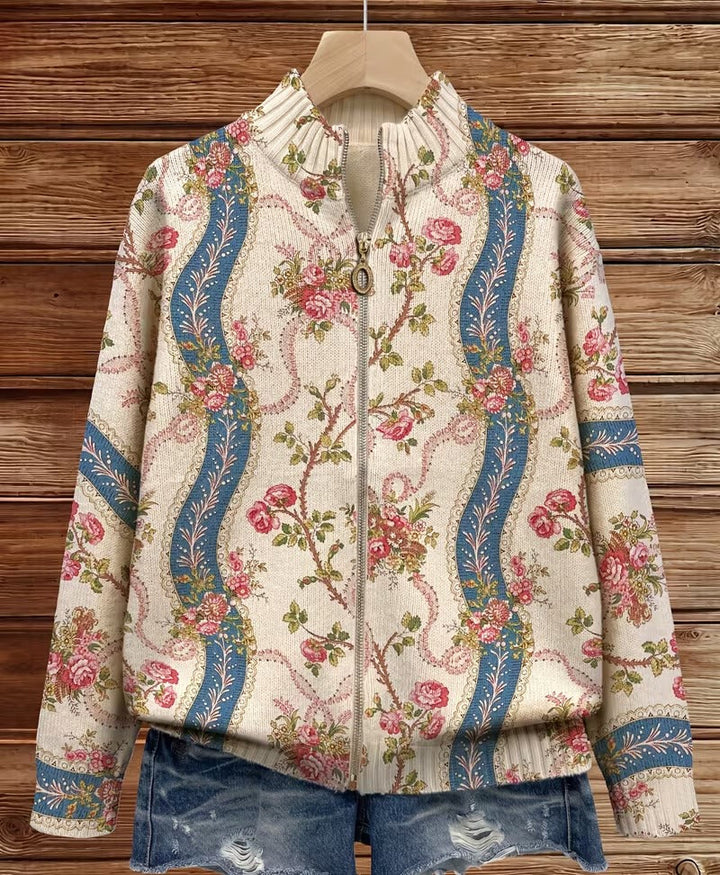 Eulalia™ | Cardigan a Rayas con Rosa Trepadora