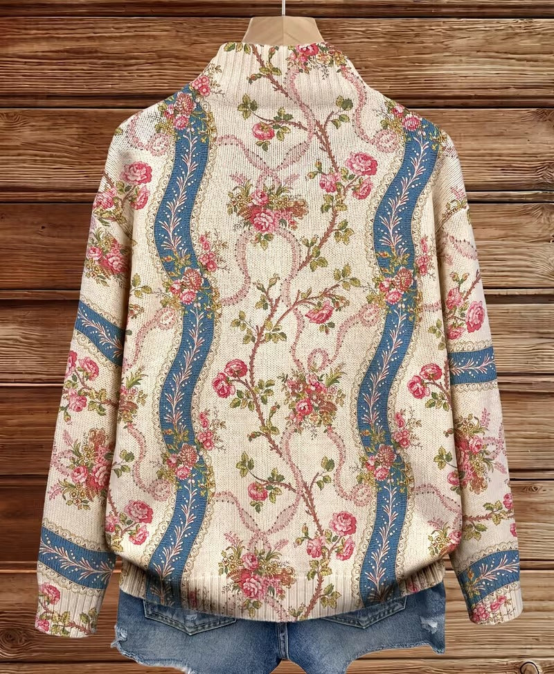 Eulalia™ | Cardigan a Rayas con Rosa Trepadora