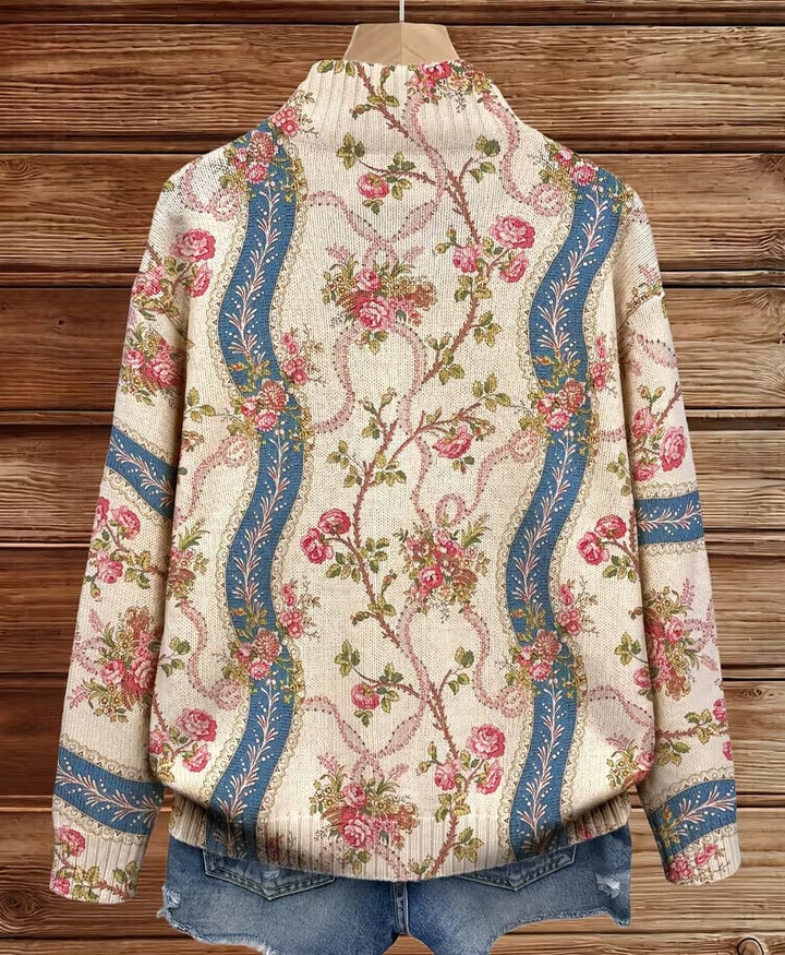 Eulalia™ | Cardigan a Rayas con Rosa Trepadora