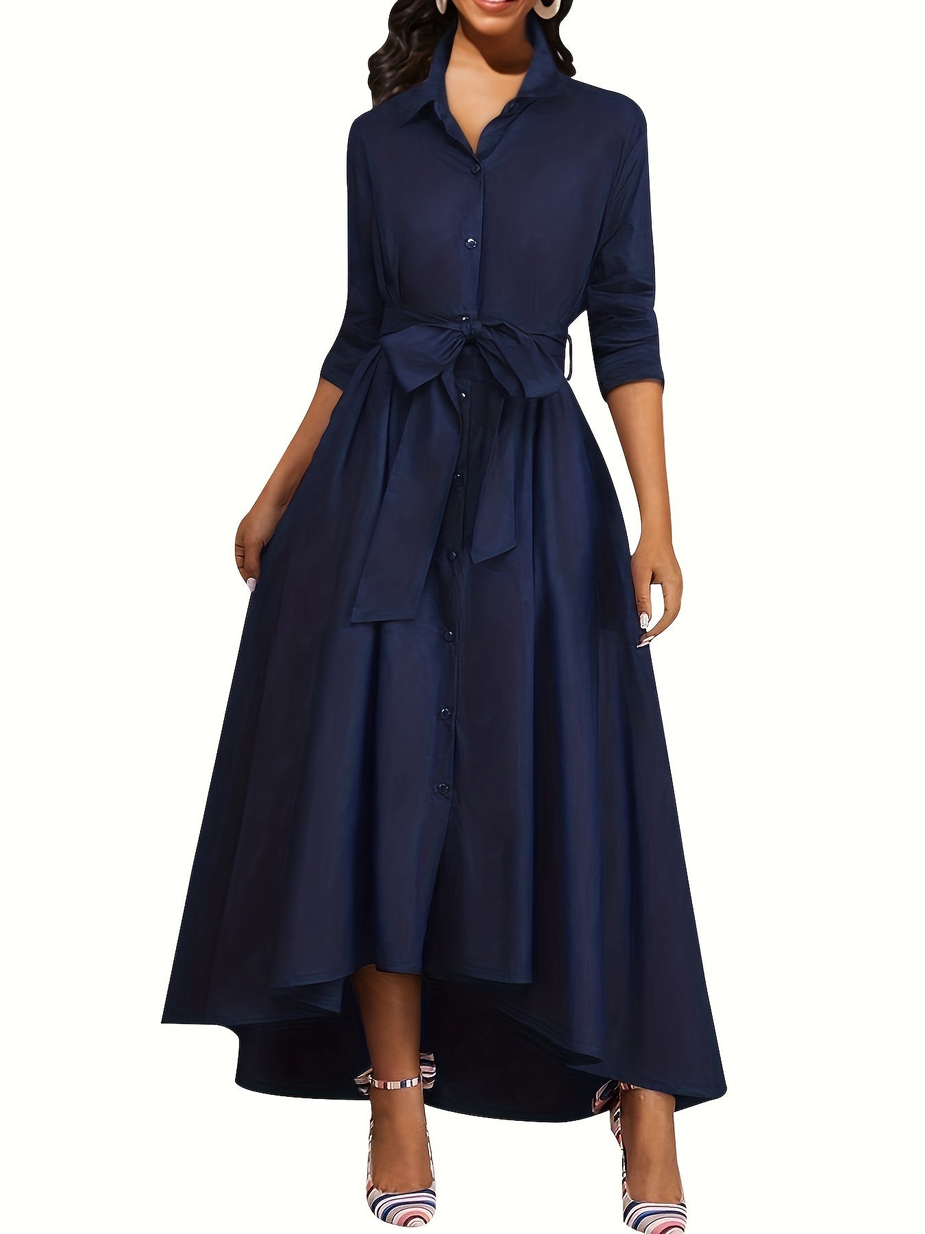 Martine | Vestido Maxi Abotonado Ideal para Celebraciones