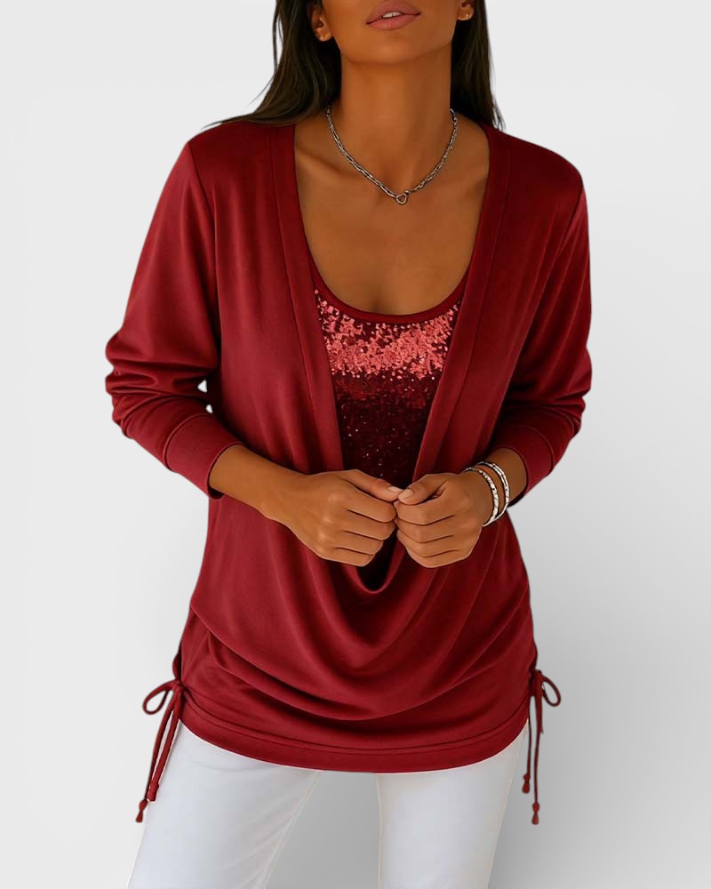 Lucía™ | Top bicolor de lentejuelas premium