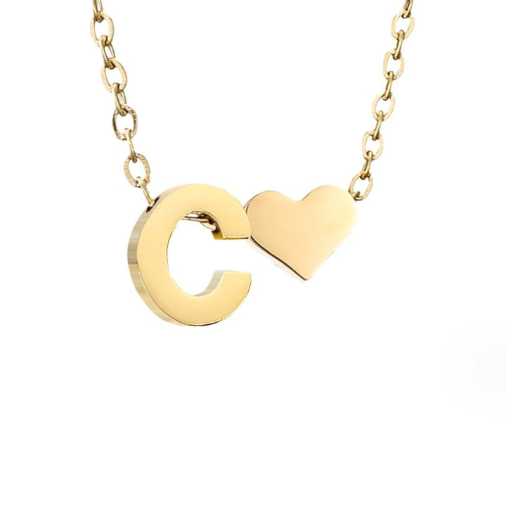 Collar Inicial Intemporal con Colgante en Forma de Corazón