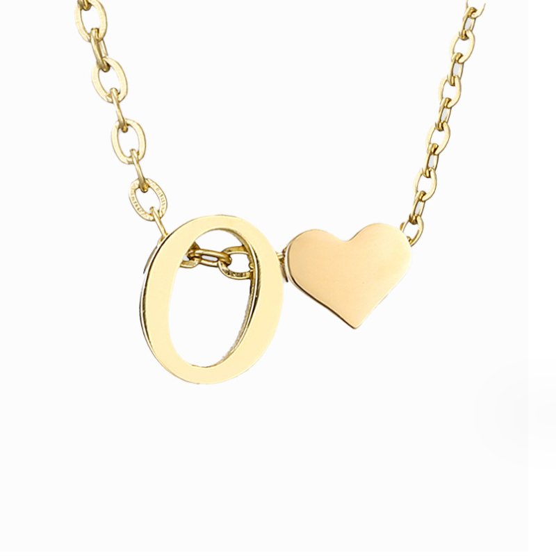 Collar Inicial Intemporal con Colgante en Forma de Corazón