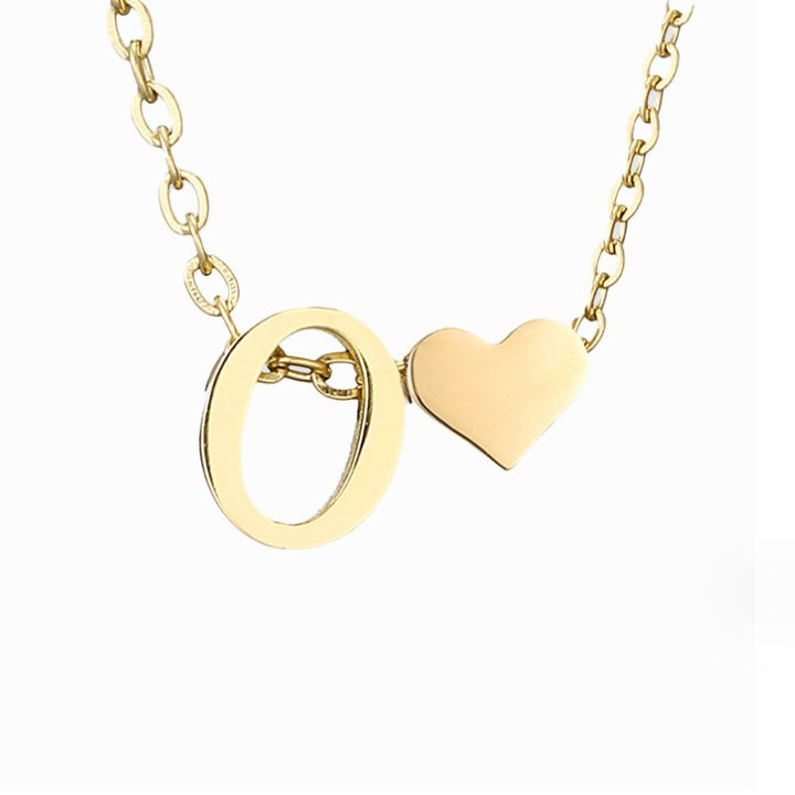 Collar Inicial Intemporal con Colgante en Forma de Corazón