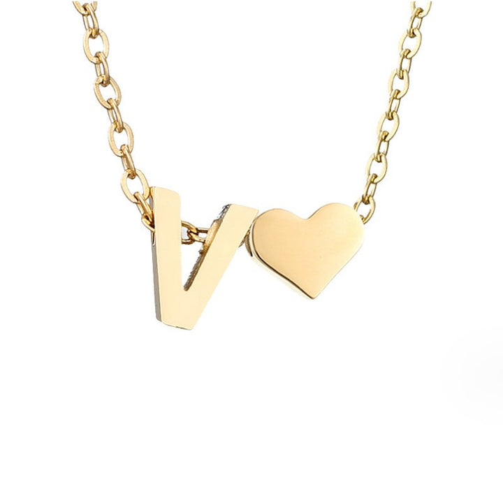 Collar Inicial Intemporal con Colgante en Forma de Corazón