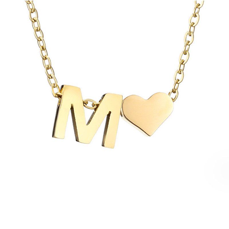 Collar Inicial Intemporal con Colgante en Forma de Corazón