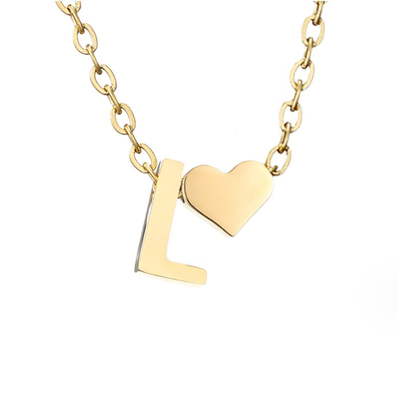 Collar Inicial Intemporal con Colgante en Forma de Corazón