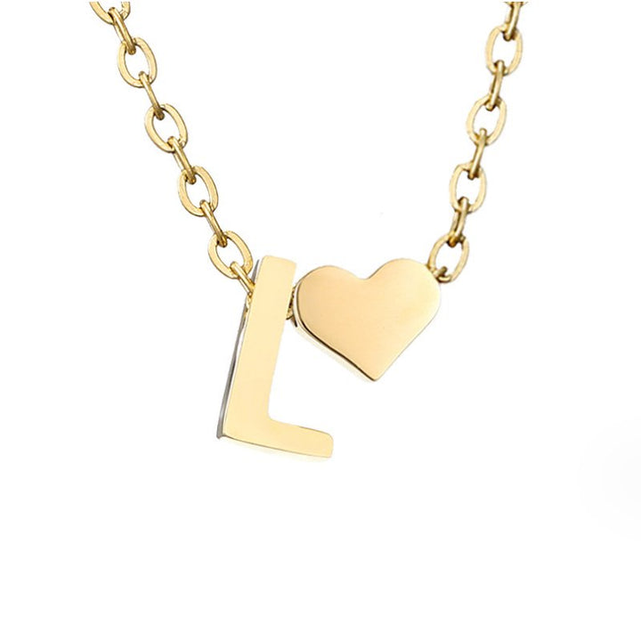 Collar Inicial Intemporal con Colgante en Forma de Corazón